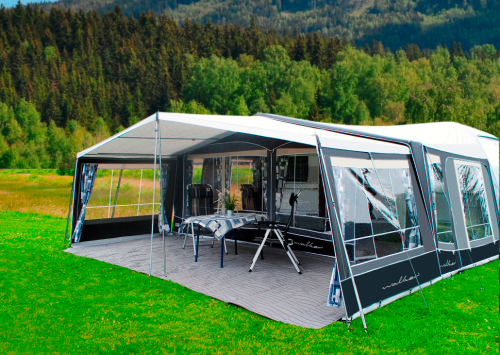 Walker Atrium-300 Vorzelt Anthrazit Glasfiber MAX 990 Umlaufmaß 976-1005 cm - Wohnwagenvorzelte