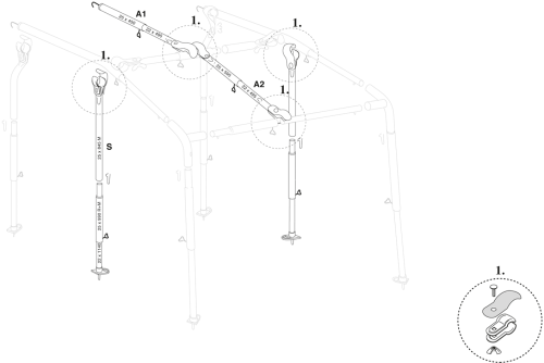 Walker Safety Set Zusätzliches Stahlgestänge für Vorzelt Snow and Fun - Zelt-Gestänge & Zubehör