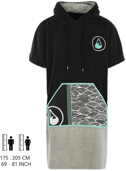 Wave Hawaii AirLite Poncho Unisex Poncho schwarz XL - Damenjacken