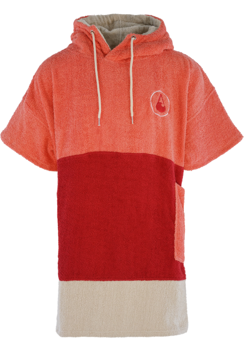Wave Hawaii Cotton Seta Unisex Poncho rot S - Damenshirts, -blusen & -pullover