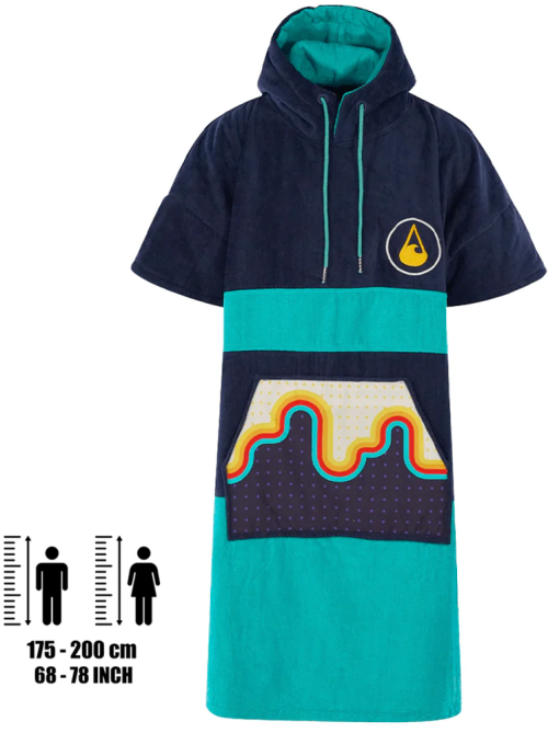 Wave Hawaii Cotton Velours Bluebow Unisex Poncho blau XL - Herrenshirts, -hemden & -pullover