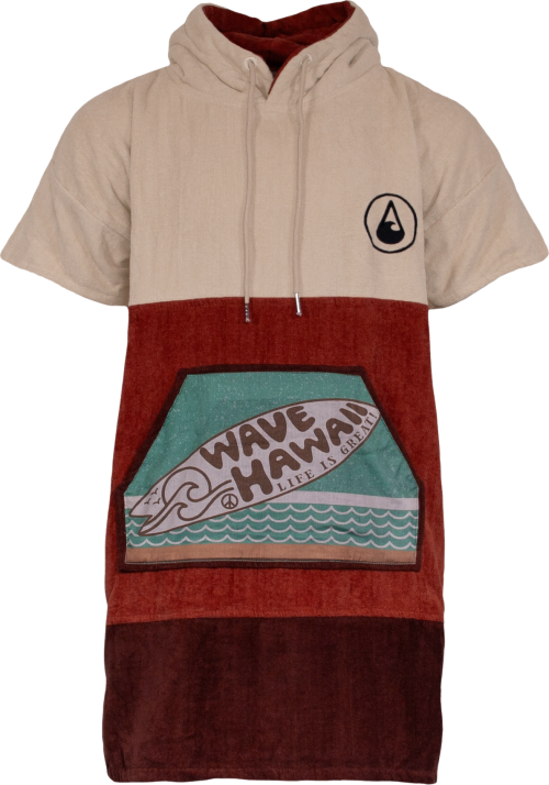 Wave Hawaii Cotton Velours Campeche Unisex Poncho hellbraun S / M - Damenshirts, -blusen & -pullover