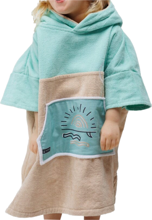 Wave Hawaii Cotton Velours Dropsi Kinder Ponchini hellblau XXS - Kinder T-Shirts & -hemden
