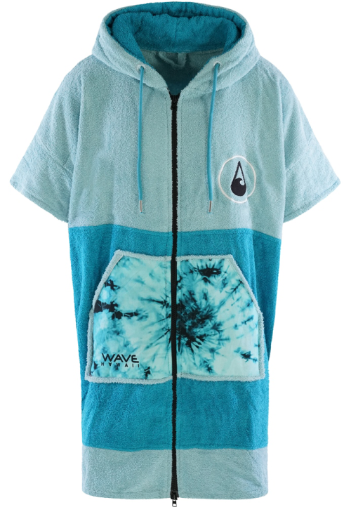 Wave Hawaii Zip Flyh Poncho Unisex  hellblau M - Damenshirts, -blusen & -pullover