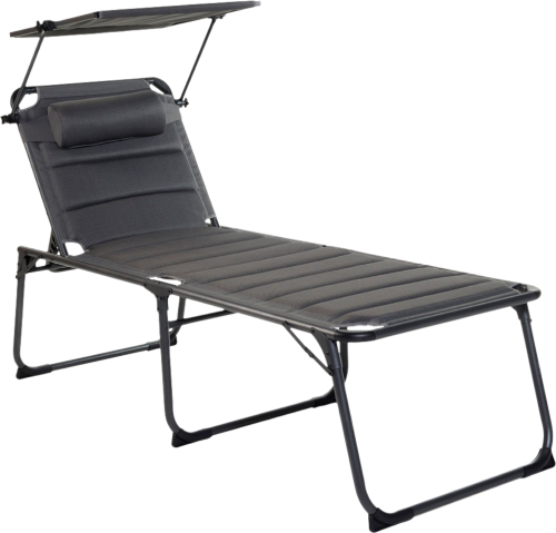 Wecamp Calva Sonnenliege 198 x 69 cm grau  - Liegen