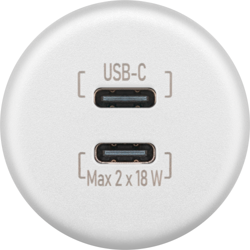 Wentronic Dualer Einbaucharger USB-C weiß max. 18 W - 12 / 24 V Einbausteckdosen