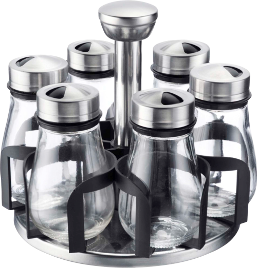 Westmark Lissabon Gewürzstreuer mit Rondell 7 teilig - Gewürzstreuer & Flüssigkeitsspender