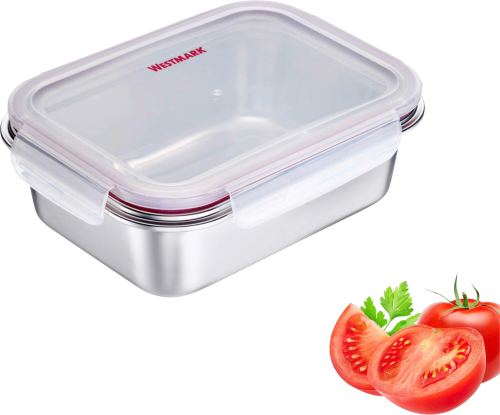 Westmark Lunch Box und Frischhaltedose Edelstahl 1,3 Liter - Lebensmittelbehälter / Vorratsdosen