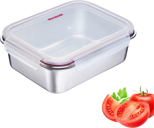 Westmark Lunch Box und Frischhaltedose Edelstahl 2,25 Liter - Lebensmittelbehälter / Vorratsdosen