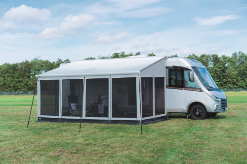 Wigo One Seitenwand rechts für multifunktionales Markisenzelt für Sonnen- / Wind- / Sicht- / Moskito- und Regenschutz 275 cm / L - Markisenvorzelte & Wände