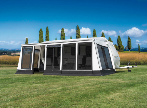 Wigo Rolli Plus Modul 300/8 Markisenzelt Komplettset volleingezogen Umlaufmaß  946-980 cm - Markisenvorzelte & Wände