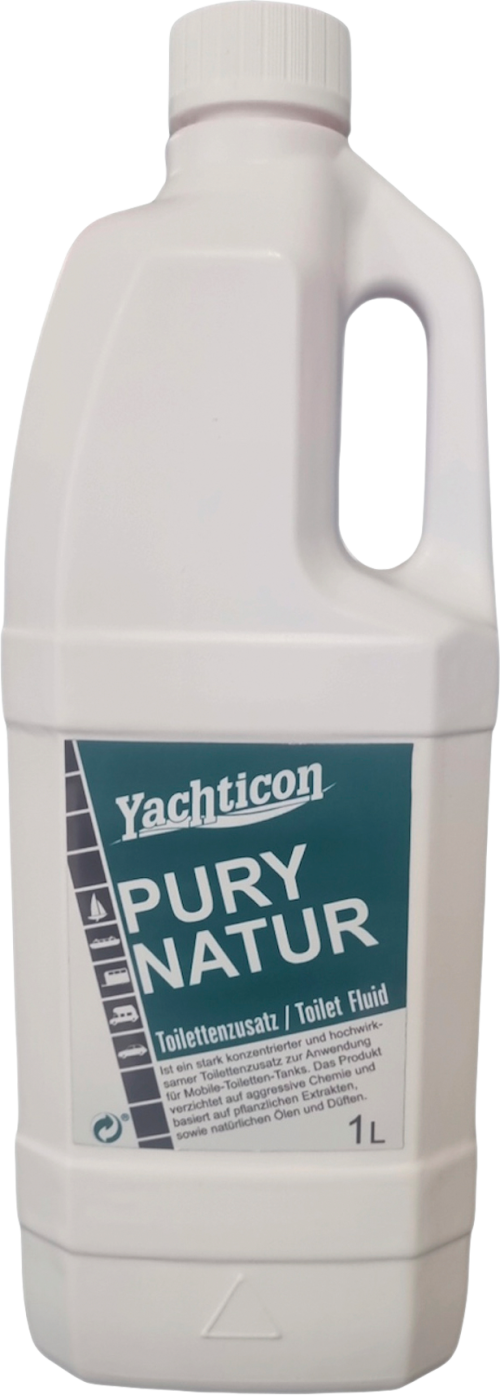 Yachticon Pury Natur Wassertankreiniger für Campingtoiletten 1 Liter - Wassertankentkeimung & -reinigung