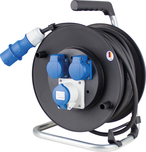 as-Schwabe CEE-Kabeltrommel Profi CEE-Stecker auf CEE-Dose & Schutzkontakt-Dose 25 m / 2,5 mm² - Kabeltrommeln & Verlängerungskabel