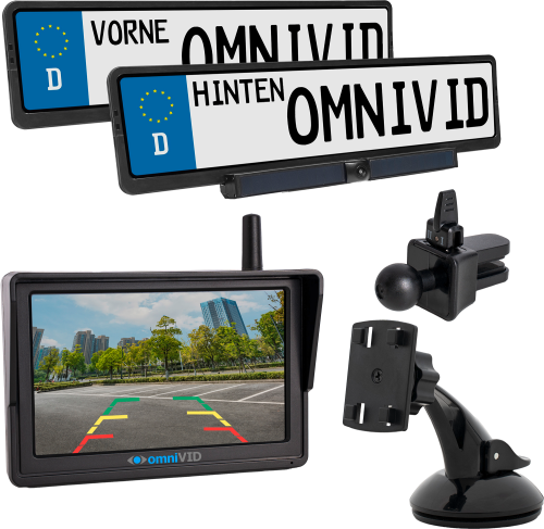 omniVID Kabelloses Rückfahrsystem Solar5 Duo mit 2 Kameras und Solarmodulen - Praktisches & Technik