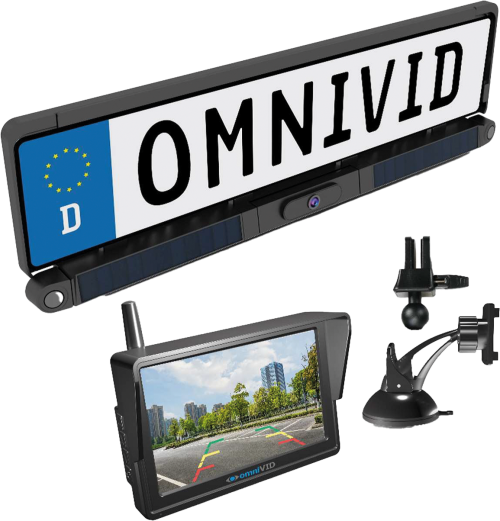 omniVID Kabelloses Rückfahrsystem Solar6 mit Ultraschallsensoren und Solarpanel - Rückfahrkameras & Rückfahrsysteme