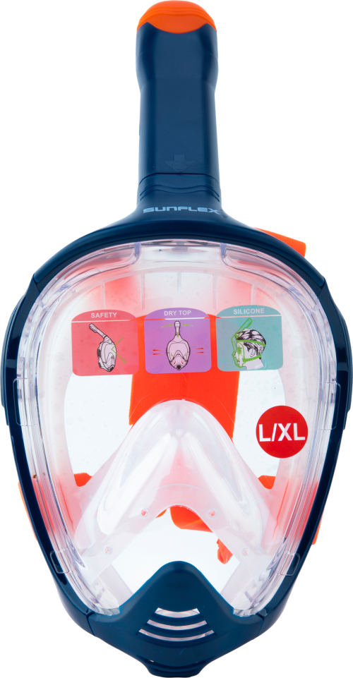 sunflex sport full face mask Kraken Vollgesichtsmaske zum Tauchen für Kinder und Jugendliche L/XL für Kinder ab 12 - Badespaß