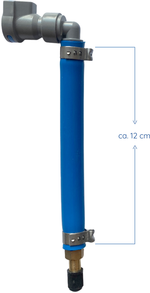 Bluuwater Click & Ready Entwässerungsadapter Trinkwasserschlauch 12 cm 90 Grad Winkel - Trinkwasseraufbereitung
