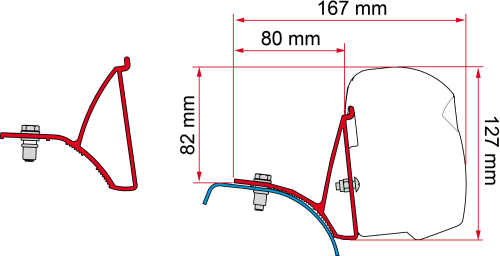 Fiamma Kit Renault Trafic / Opel Vivaro / Nissan Primastar Markisenadapter / Halterung für Markise F43 Ersatzteilnummer: 98655A854 - Markisenadapter