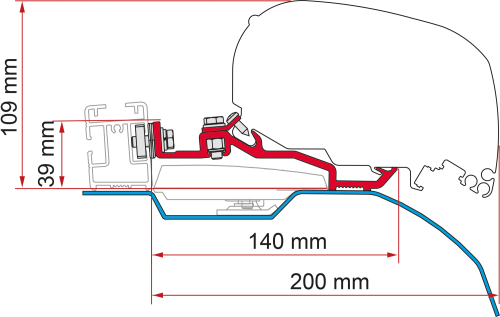 Fiamma Kit Smart Clamp Ducato Markisenadapter für F80s an Ducato ab 2006 - Markisenadapter