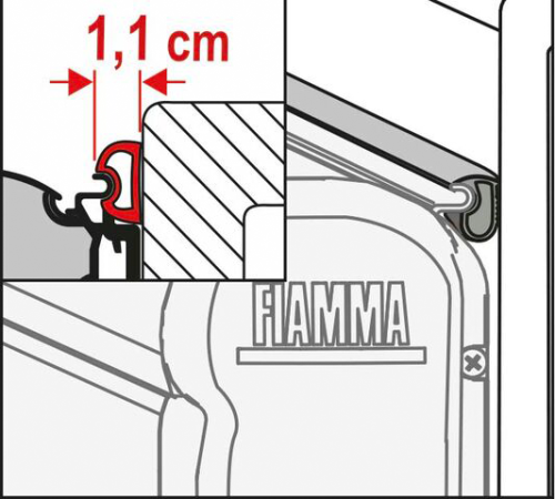 Fiamma Rain Guard Regendichtung für Fahrzeugwand und Markise Meterware Größe S - Markisenabdichtung