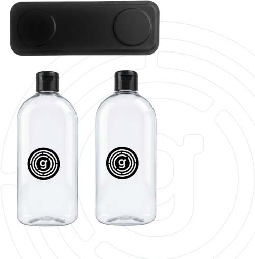 Gelmags Magnet-RefillDuo Nachfüllflaschen-Set 2 x 250 ml mit Magnetleiste schwarz - Ordnungssysteme