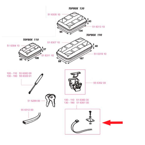 Thule Befestigungsmaterial (passend zu Top-Box 130/190) - Ersatzteile Thule