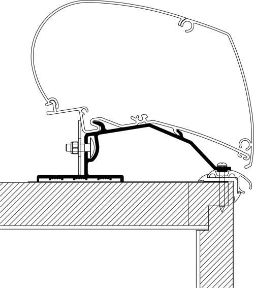 Thule Caravan Omnistor 6200 / 6300 / 9200 Markisenadapter Dachmontage 4,5 m - Markisenadapter