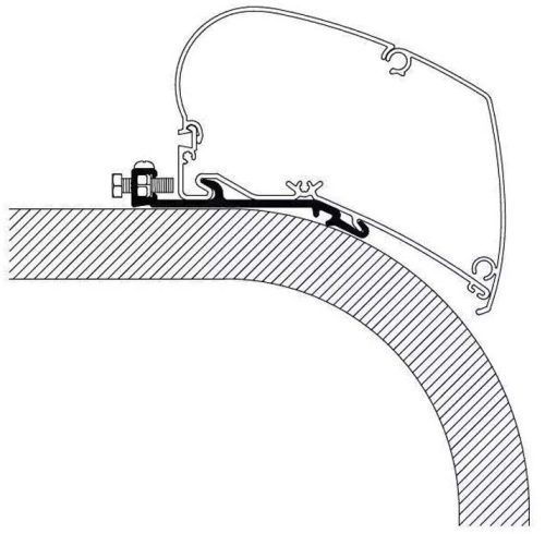 Thule Flat Adapter Serie 6 Markisenadapter für Omnistor 9200/6300/6200 Dachmontage 3 Meter - Markisenadapter