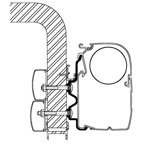 Thule Hymercamp Adapter für Serie 5 (bis Baujahr 2011) 3,5m - Markisenadapter