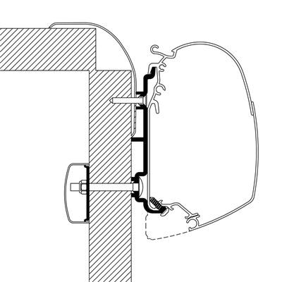 Thule Omnistor Markisenadapter für Frankia Wohnmobile Wandmontage 5,50 Meter - Markisenadapter